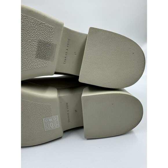 Charles & Keith Platform Chunky Chelsea Gray-White Boots Size 37/ 7 US - Picture 11 of 16